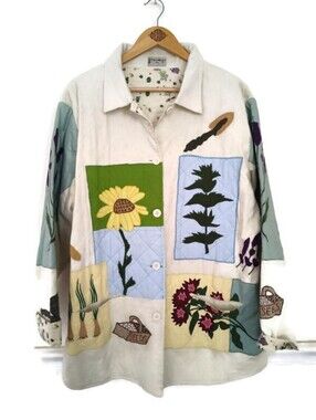 PATCH MAGIC Quiilted Garden Jacket No Flaws  Size XL
